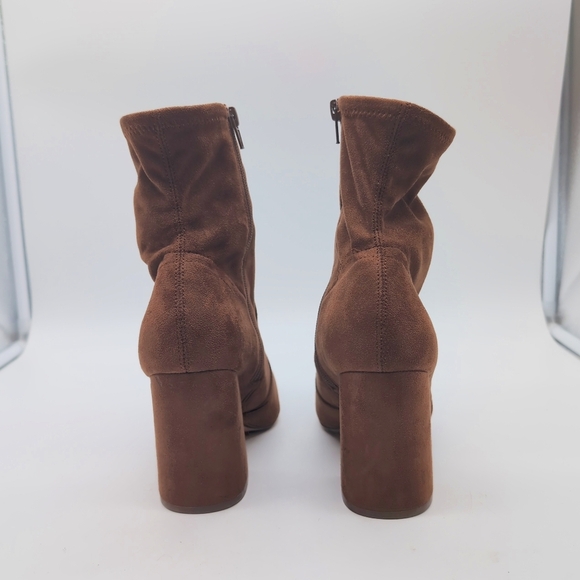 Steve Madden Sz 9 Brown Fabric Suede Ankle Boots Hayes - Picture 6 of 10